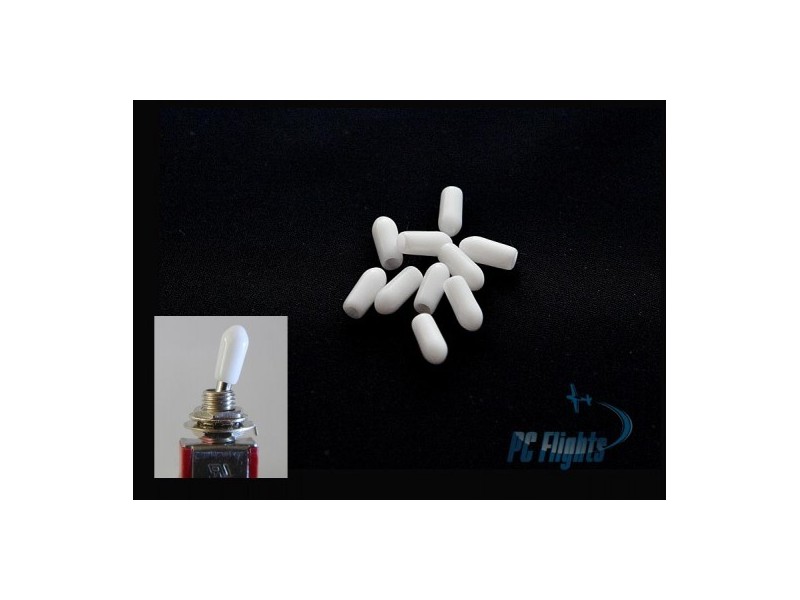 White Caps for Toggle Switch (Set of 10) - Home Cockpits Components