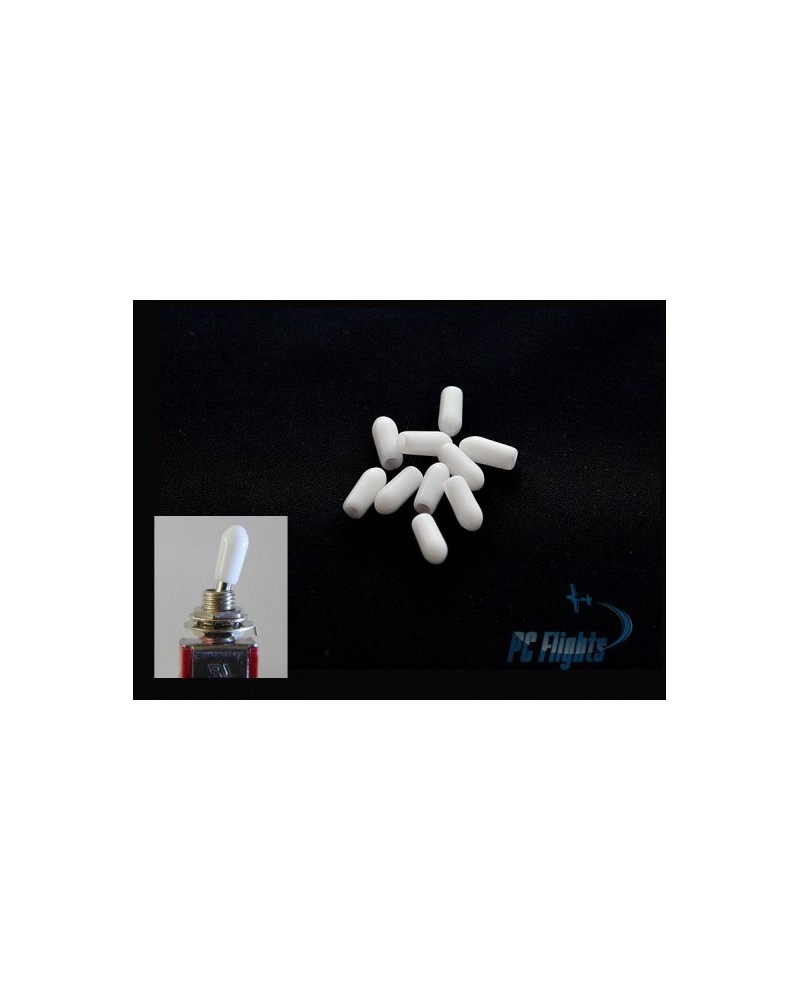 White Caps for Toggle Switch (Set of 10) - Home Cockpits Components