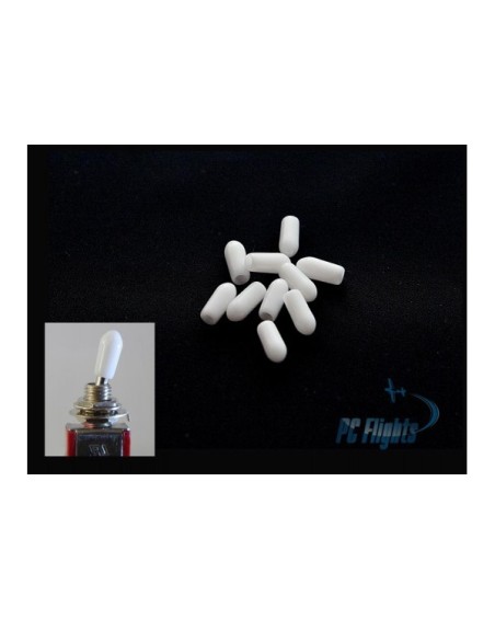 White Caps for Toggle Switch (Set of 10) - Home Cockpits Components