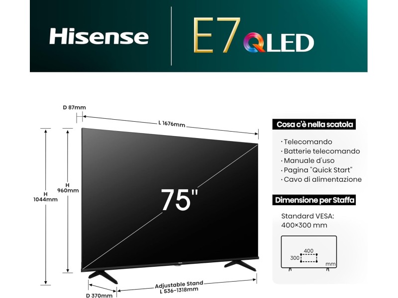 Hisense Hisense TV 75" QLED 4K 144Hz 75E77NQ PRO - Ultimate Viewing Experience
