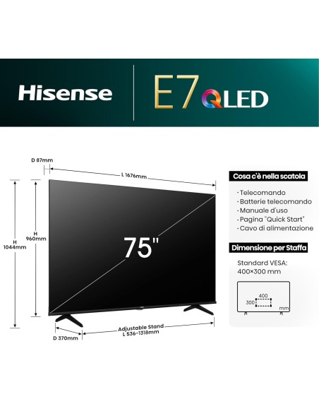 Hisense Hisense TV 75" QLED 4K 144Hz 75E77NQ PRO - Ultimate Viewing Experience