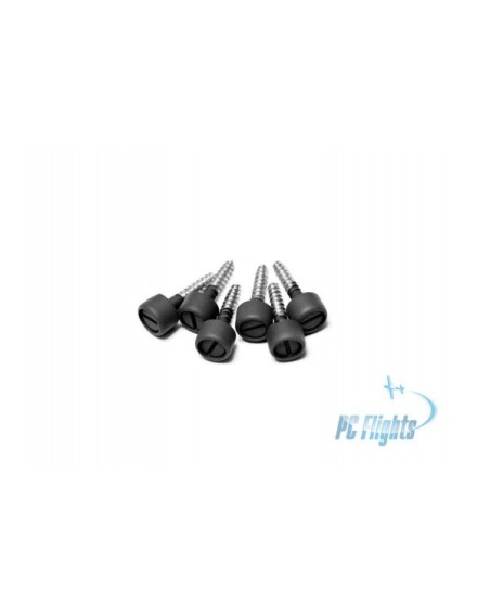DZUS Fastener - con Vite di Legno Verniciata - Alluminio - Set di 6 pezzi - Viti di Qualità Alta