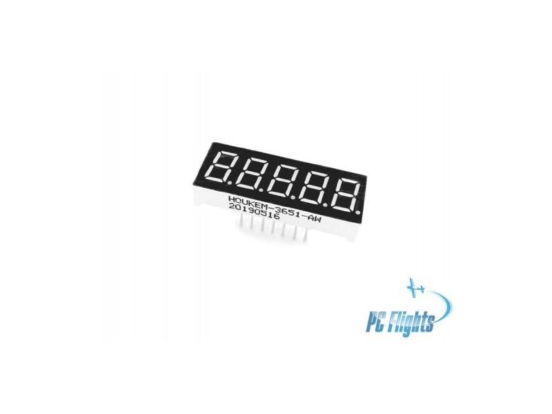 5 Digits 7-Segment LED Display 0.3" - White - High-Visibility Display