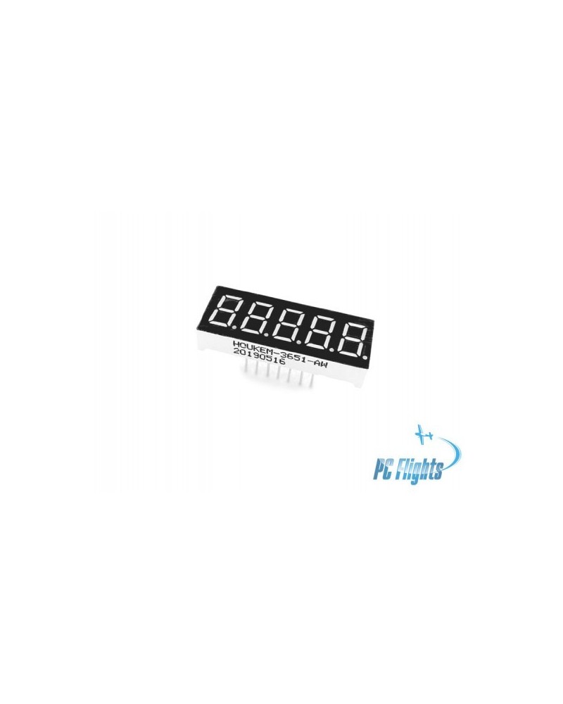 5 Digits 7-Segment LED Display 0.3" - White - High-Visibility Display