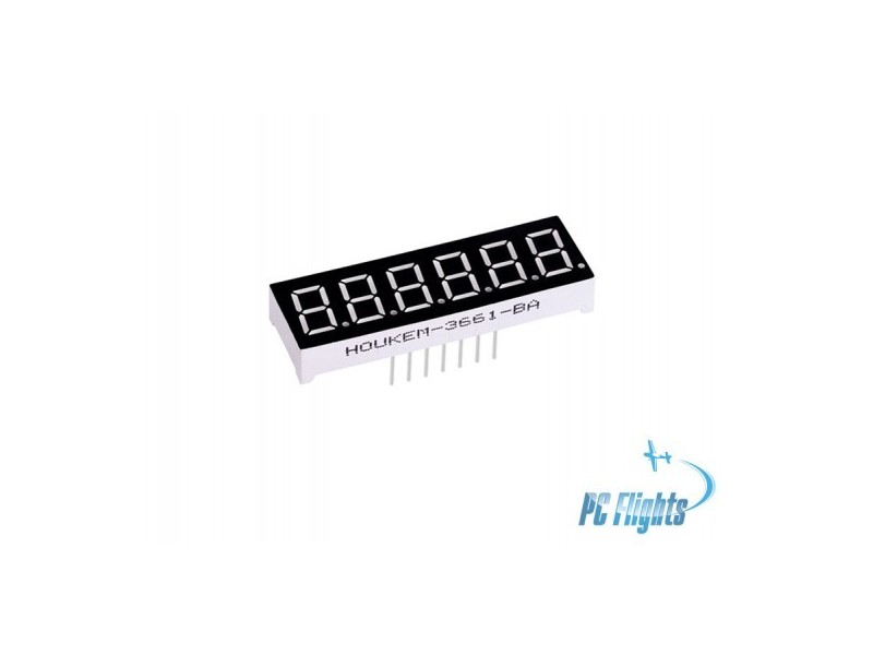 6 Digits 7-Segment LED Display 0.3" - White - High-Visibility Display