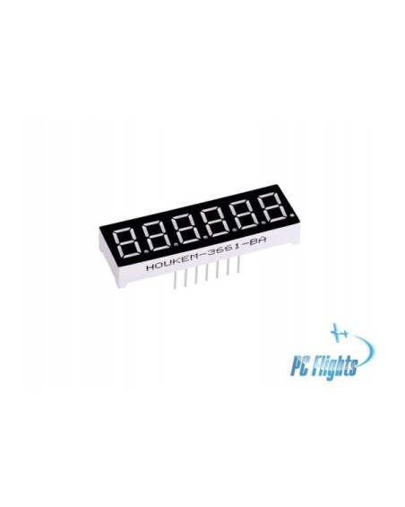 6 Digits 7-Segment LED Display 0.3" - White - High-Visibility Display