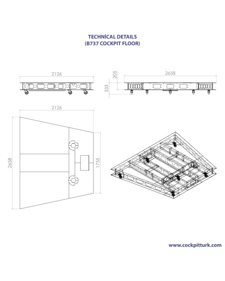V737 Cockpit Floor – Base per Simulatori di Volo Avanzati