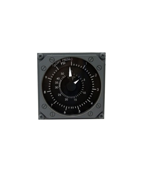 Boeing 737 DIFF PRESS Dual Gauge with Backlighting | Flightsimcockpits