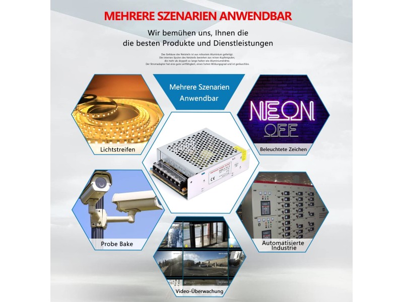 Alimentatore a Commutazione 12V 10A 120W DC - 100V/240V a DC-12V