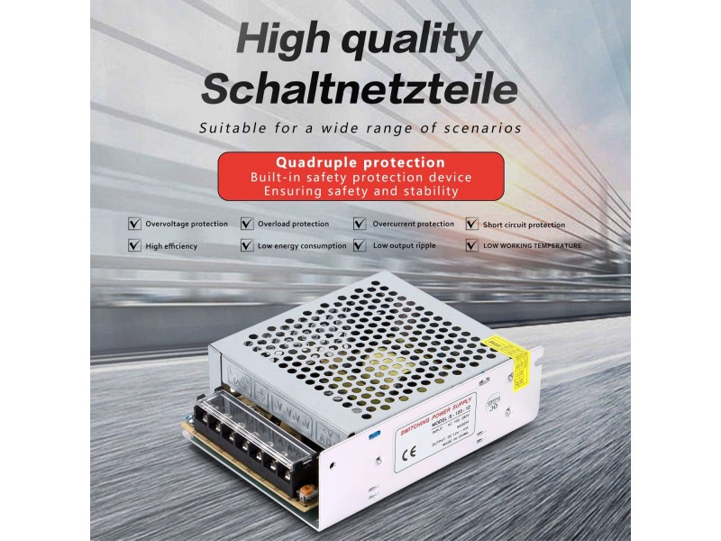 Alimentatore a Commutazione 12V 10A 120W DC - 100V/240V a DC-12V