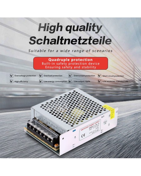 Alimentatore a Commutazione 12V 10A 120W DC - 100V/240V a DC-12V