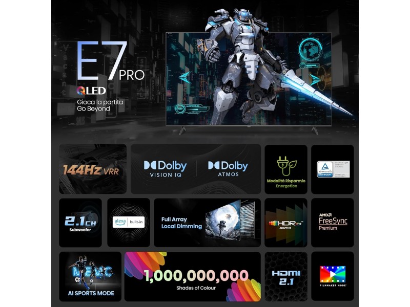 Hisense Hisense TV 75" QLED 4K 144Hz 75E77NQ PRO - Ultimate Viewing Experience