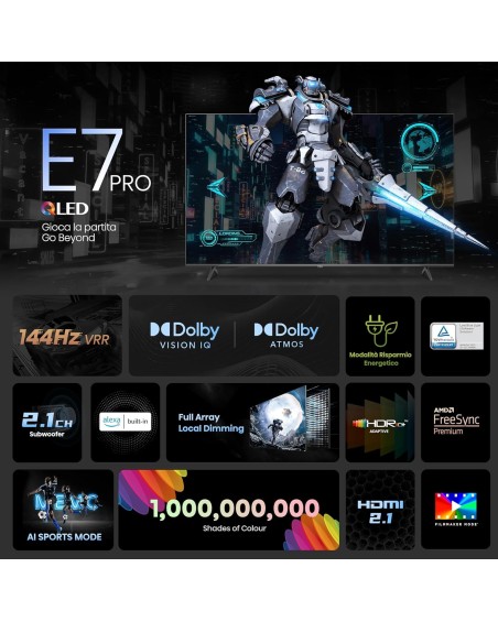 Hisense Hisense TV 75" QLED 4K 144Hz 75E77NQ PRO - Ultimate Viewing Experience